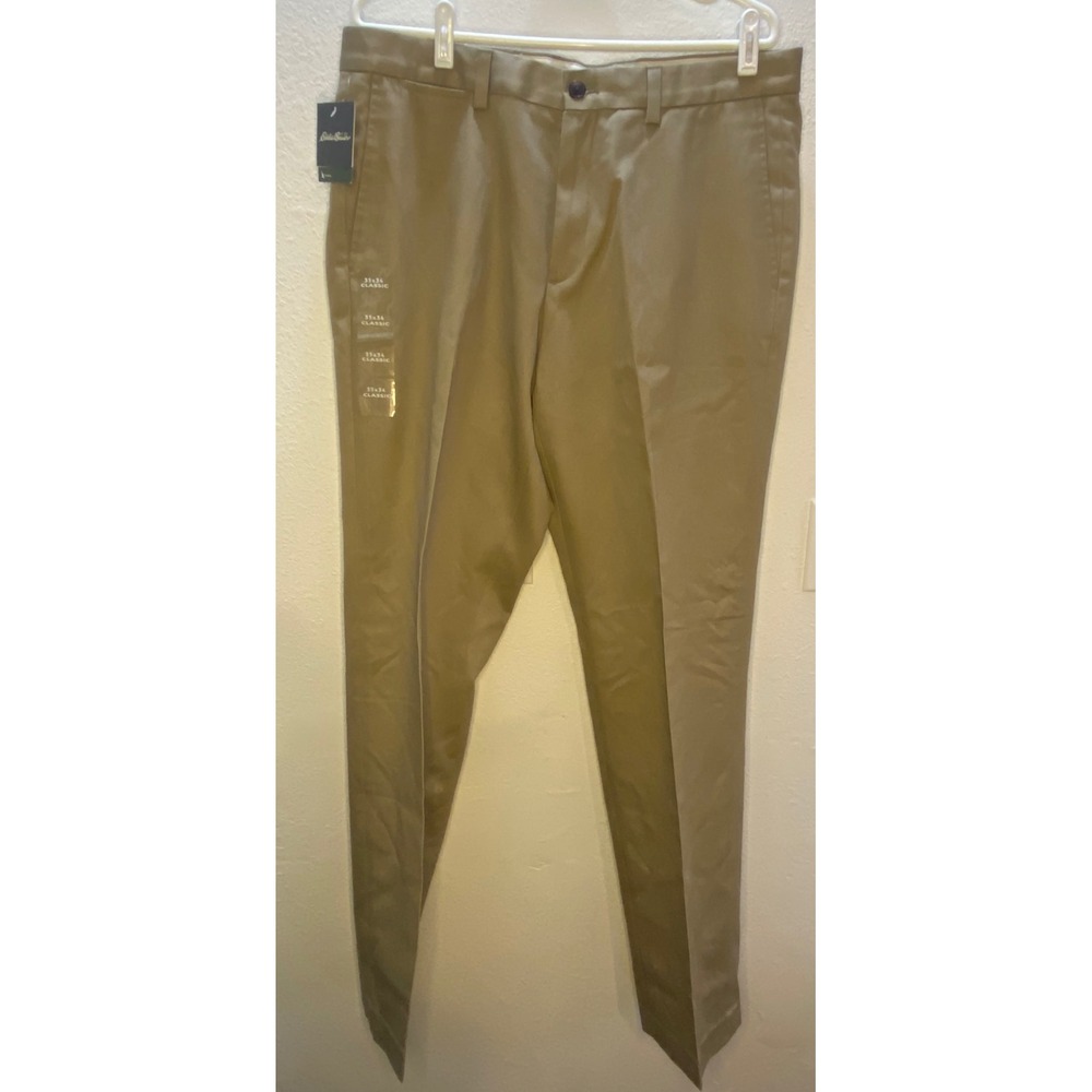 Eddie Bauer‎ Classic Fit Pants Mens 35x34 Khaki NEW Straight Leg Outdoor Chinos